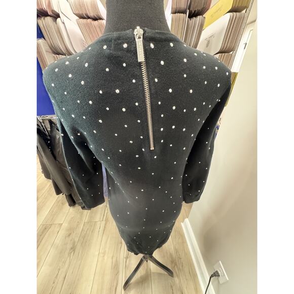 Michael Kors Black Sweater Dress Rhinestone Sparkles Holiday Party Small - Picture 5 of 10